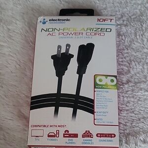 Electronic Necessities 10FT Non-Polarized AC Power Cord